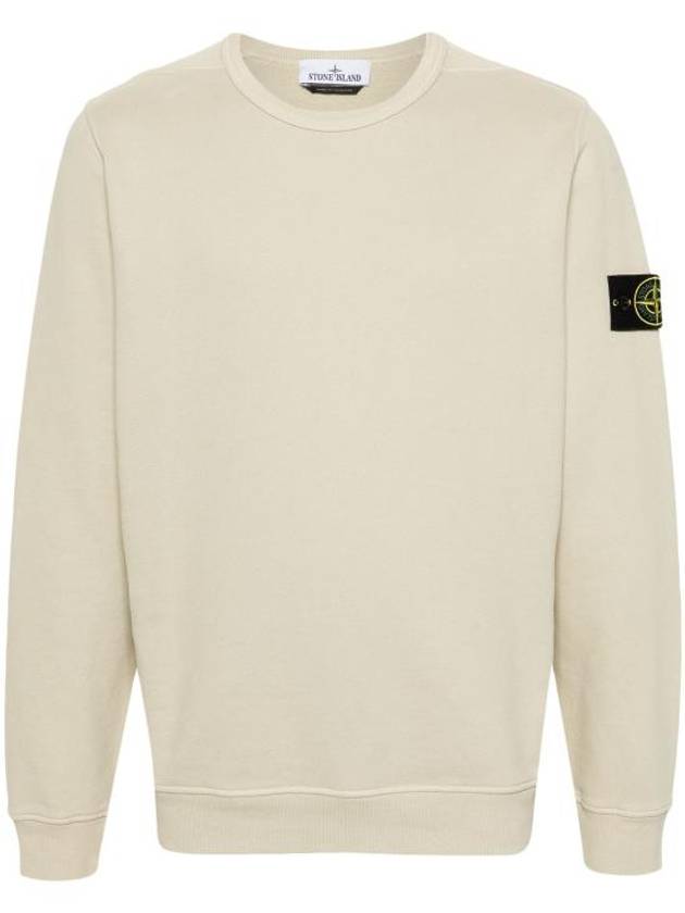 Wappen Patch Crew Neck Cotton Sweatshirt Beige - STONE ISLAND - BALAAN 2