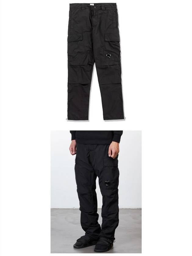 Lens Wappen Nylon Cargo Straight Pants Black - CP COMPANY - BALAAN 5