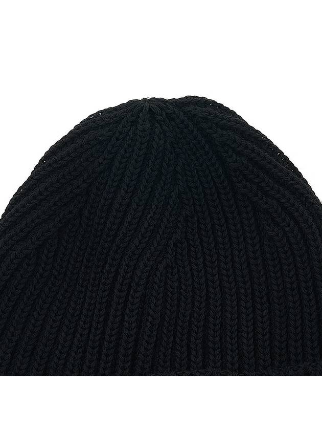 Lens Wappen Extra Fine Merino Wool Beanie Black - CP COMPANY - BALAAN 8