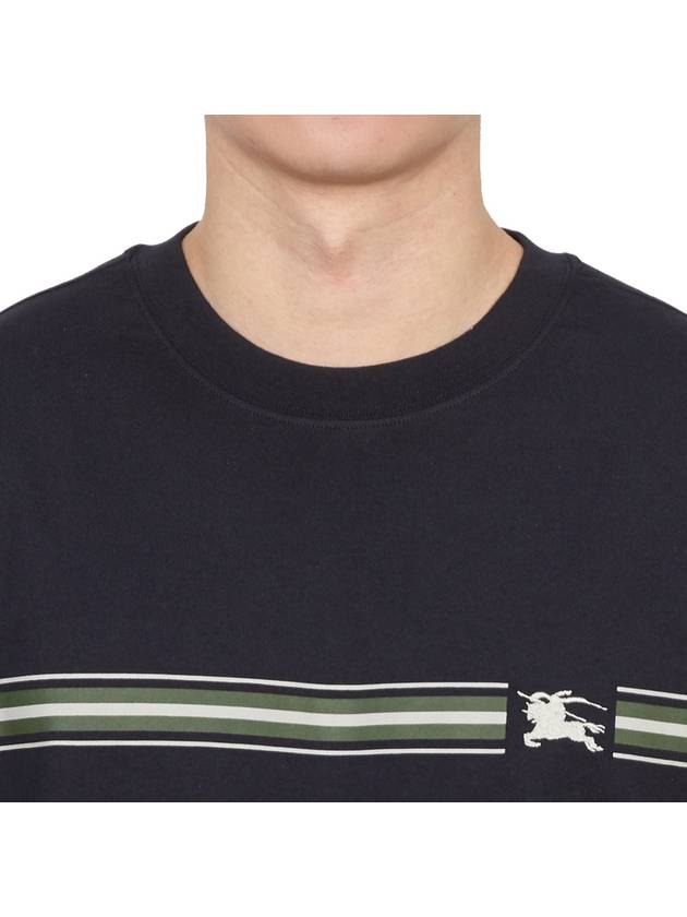 Striped Cotton Short Sleeve T-Shirt Black - BURBERRY - BALAAN 6