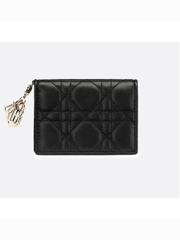 Lady Dior Bloom Flap Card Wallet Black - DIOR - BALAAN 4