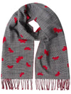 CAGLI butterfly pattern check muffler black red 2355460534 001 - MAX MARA - BALAAN 2