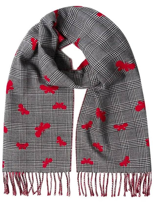 CAGLI butterfly pattern check muffler black red 2355460534 001 - MAX MARA - BALAAN 2