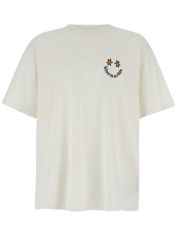 'Smile' White T-Shirt In Cotton Man - BLUEMARBLE - BALAAN 1