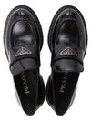 Logo Leather Loafers Black - PRADA - BALAAN 3