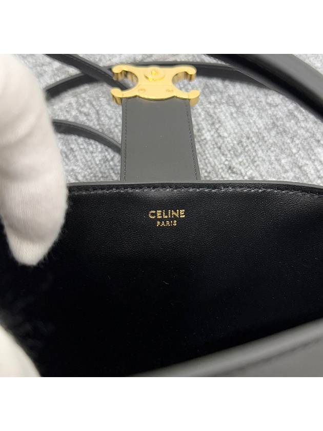 Louise Mini Smooth Calfskin Leather Bucket Bag Black - CELINE - BALAAN 8