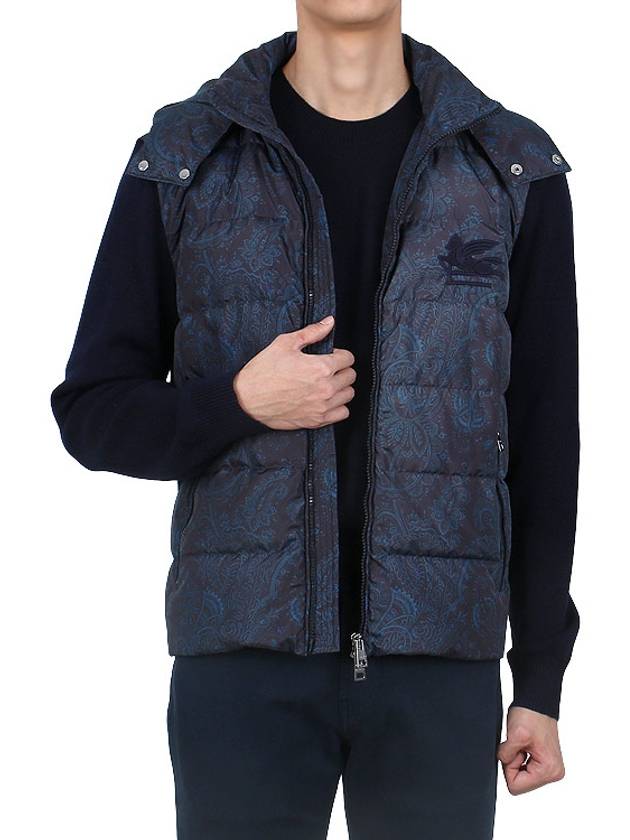 Paisley Embroidered Logo Padding Navy - ETRO - BALAAN 4