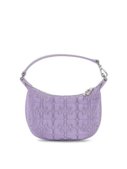 Butterfly Mini Flat Satin Pouch Shoulder Bag Light Lilac - GANNI - BALAAN 2