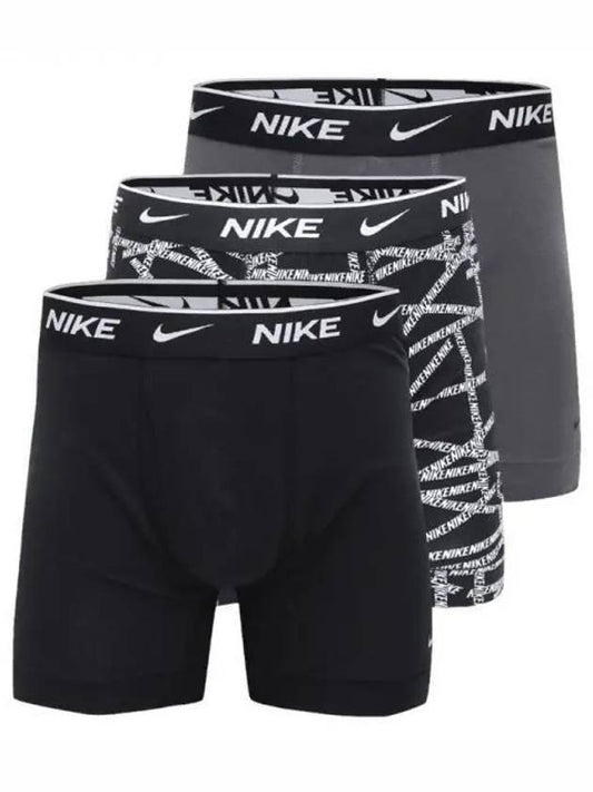 Essential Cotton Stretch Boxer 3 Pack Briefs Black - NIKE - BALAAN 1