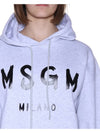 Brushed Logo Hoodie Grey - MSGM - BALAAN 5