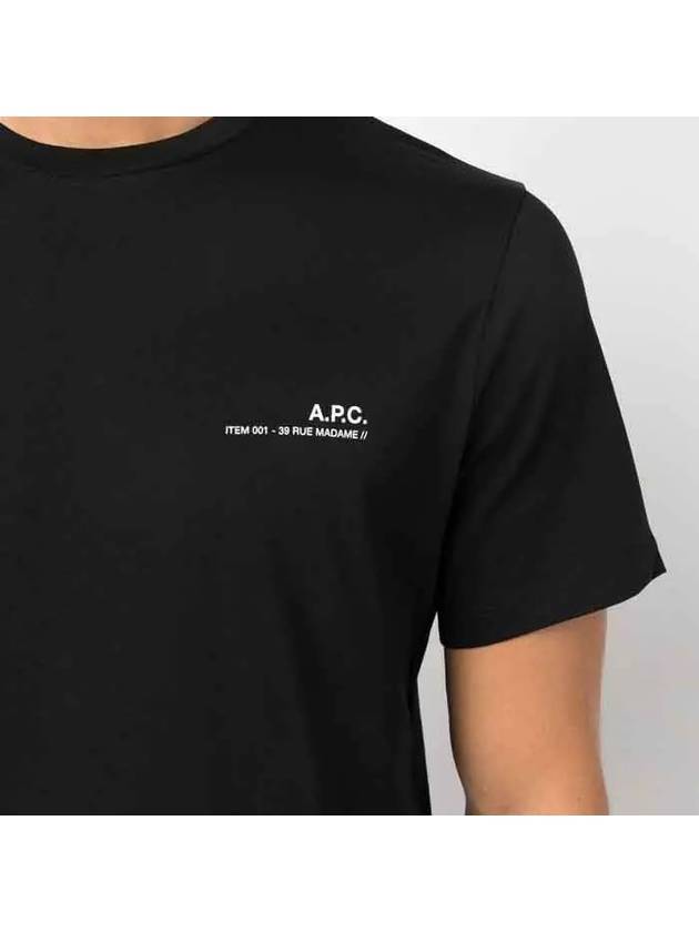 Men's Item Logo Cotton Short Sleeve T-Shirt Black - A.P.C. - BALAAN 5