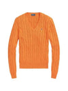 Women's Embroidered Logo Knit Top Orange - POLO RALPH LAUREN - BALAAN 2