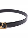 V Logo Signature Buckle Leather Belt Black - VALENTINO - BALAAN 6