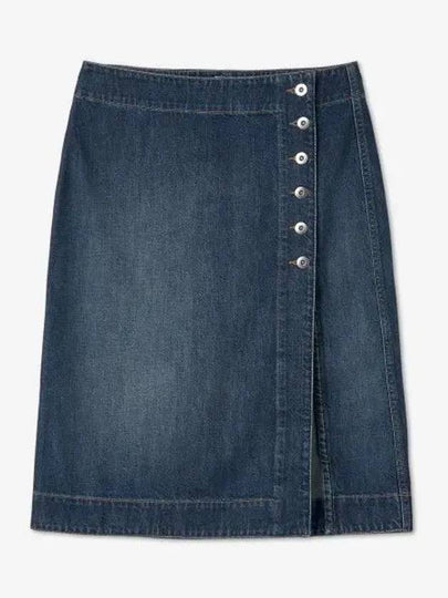 Washed Midi Denim A-Line Skirt Blue - BOTTEGA VENETA - BALAAN 2