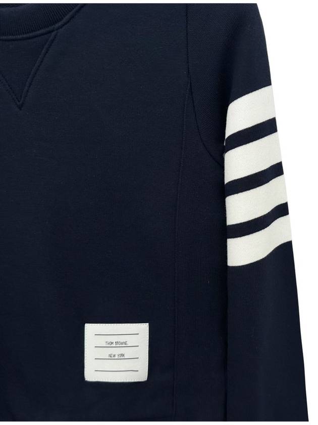 Engineered 4 Bar Stripe Loopback Jersey Knit Crewneck Sweatshirt Navy - THOM BROWNE - BALAAN 4