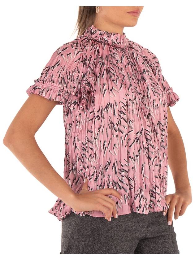 Rabanne All Over Graphic Print Pleated Blouse, Brand Size 34 (US Size 2) - PACO RABANNE - BALAAN 2