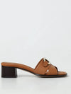 Gancini Ornament Slide Sandal Heels Brown - SALVATORE FERRAGAMO - BALAAN 2