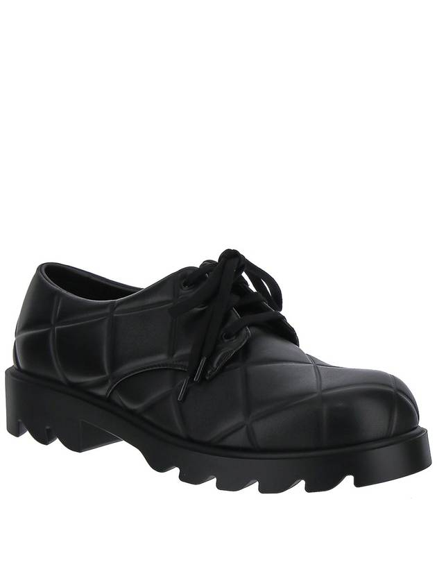 Quilted Lace-Up Derby Black - BOTTEGA VENETA - BALAAN.