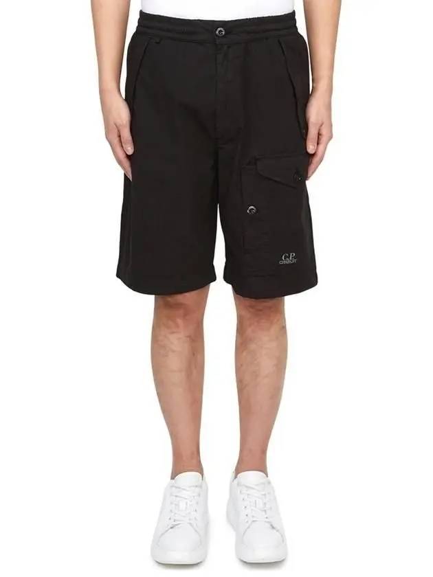 Men's Cargo Shorts Black - CP COMPANY - BALAAN 3