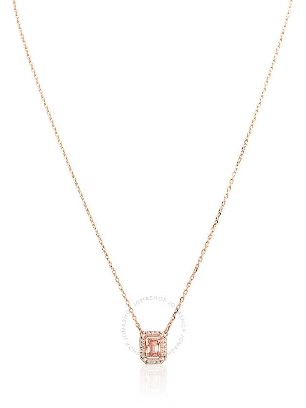 Una Octagon Cut Crystal Pendant Necklace Pink Rose Gold - SWAROVSKI - BALAAN 2