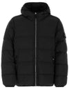 Seamless Logo Nylon Hooded Padded Jacket Black - STONE ISLAND - BALAAN 3