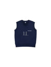 Logo Print Short Sleeve Cotton Knit Top Navy - SPORTY & RICH - BALAAN 2