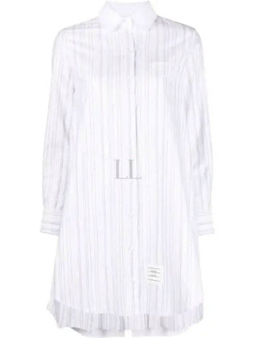 Pleated back stripe Oxford dress FDSD95C F0272 996 - THOM BROWNE - BALAAN 1