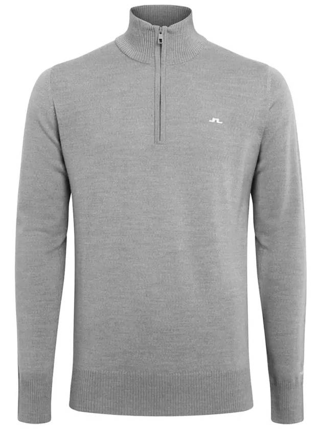 Kian Half Zip-Up Knit Top Melange Grey - J.LINDEBERG - BALAAN 3