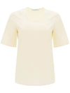 Round Neck Cotton Short Sleeve T-Shirt Cream - LEMAIRE - BALAAN 1