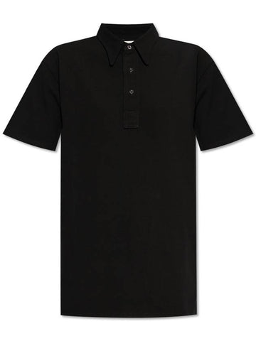 Maison Margiela Cotton Polo, Women's, Black - MAISON MARGIELA - BALAAN 1