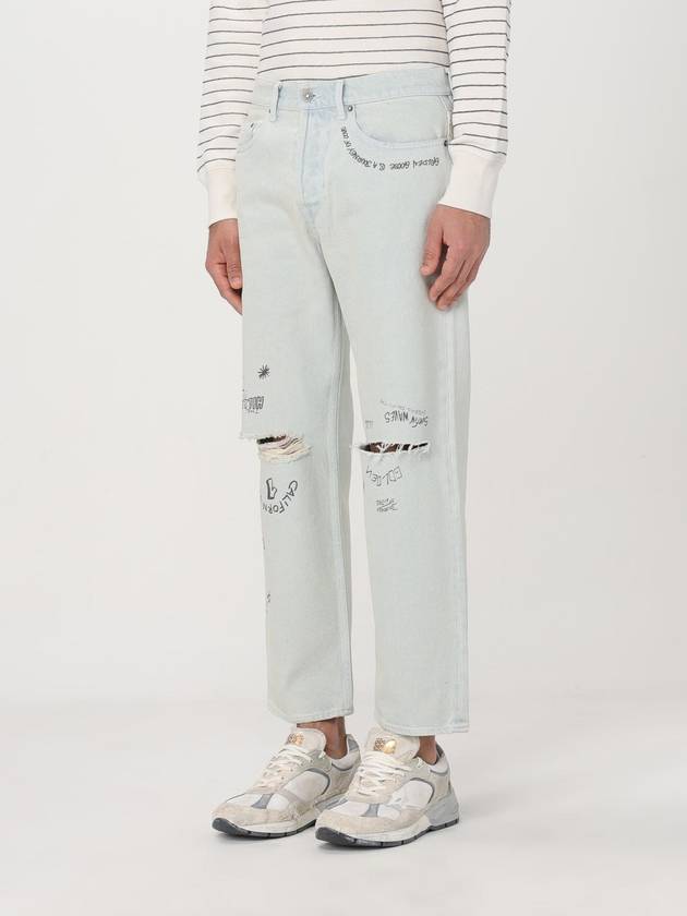 Printed Straight Jeans Light Blue - GOLDEN GOOSE - BALAAN 5