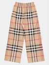 Check Cotton Straight Pants Beige - BURBERRY - BALAAN 3