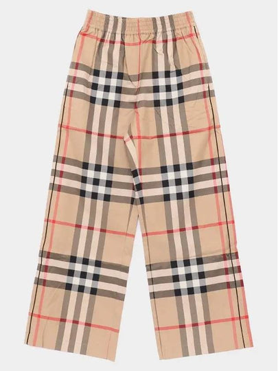 Check Cotton Straight Pants Beige - BURBERRY - BALAAN 2