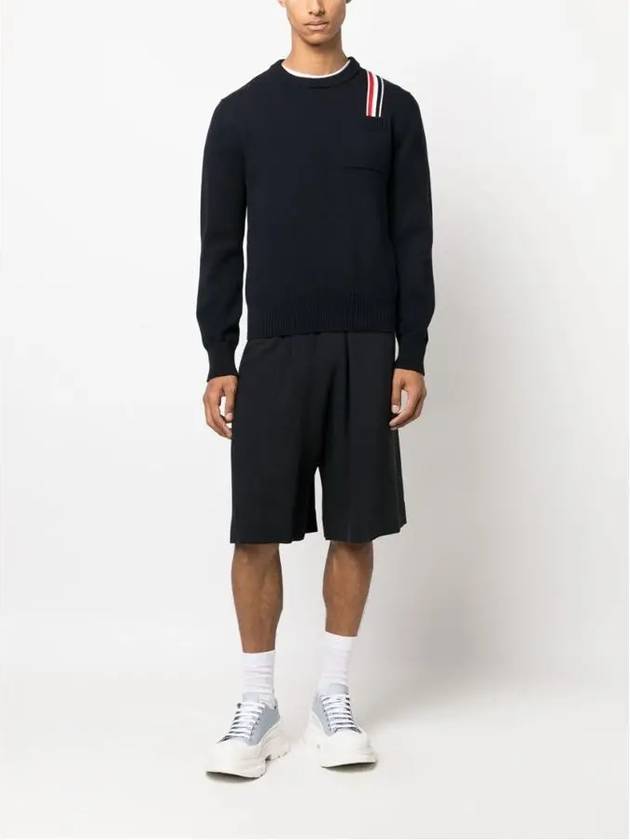 RWB Striped Intarsia Cotton Knit Top Navy - THOM BROWNE - BALAAN 7