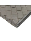 Deep Gray Calfskin Intrecciato Weaving Half Zip Pouch Clutch - BOTTEGA VENETA - BALAAN 6