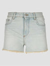 Back Logo Patch Denim Shorts Light Blue - AMI - BALAAN 4