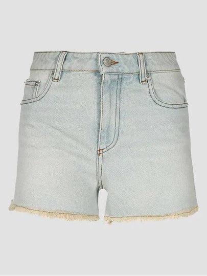 Back Logo Patch Denim Shorts Light Blue - AMI - BALAAN 2