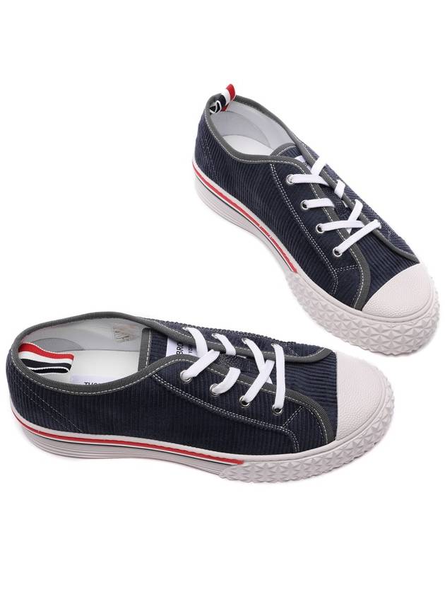 Men's RWB Sole Cotton Low Top Sneakers Navy - THOM BROWNE - BALAAN 6