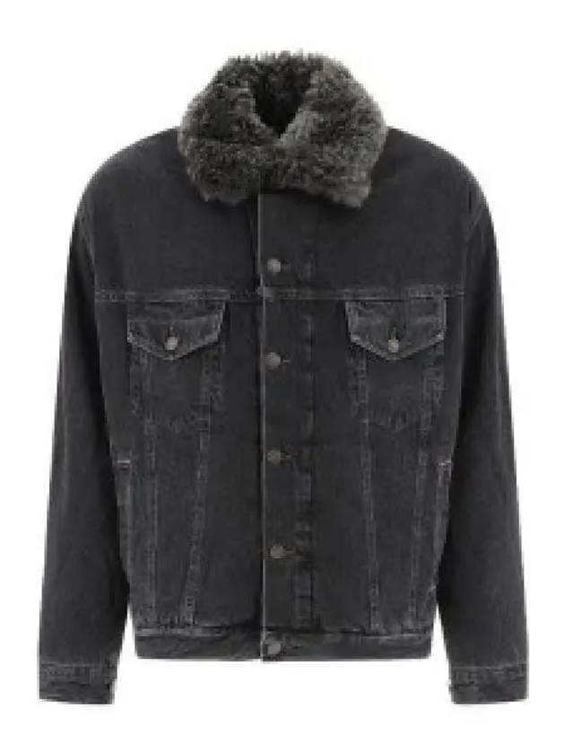 Sherpa Collar Denim Jacket Black - ACNE STUDIOS - BALAAN 2