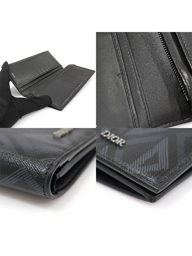 2ESBC002DCO H43E Black CD Diamond Canvas Vertical Long Wallet - DIOR - BALAAN 6