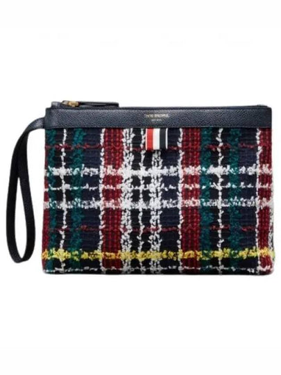 Hunting Tartan Eyelash Tweed Toiletry Case FAL008A F0671 996 - THOM BROWNE - BALAAN 2