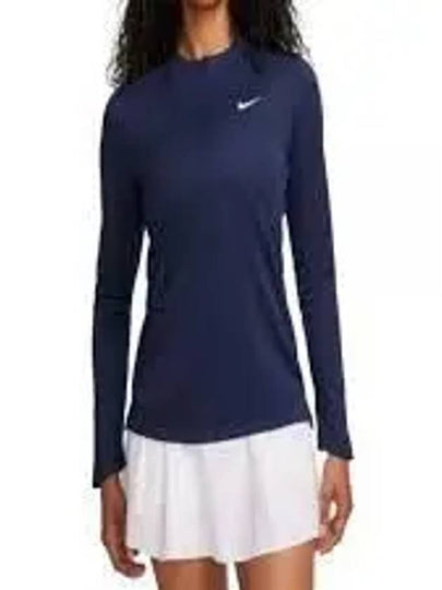 Women's Dri Fit UV Advantage Half Zip Long-Sleeve T-Shirt Navy - NIKE - BALAAN 2