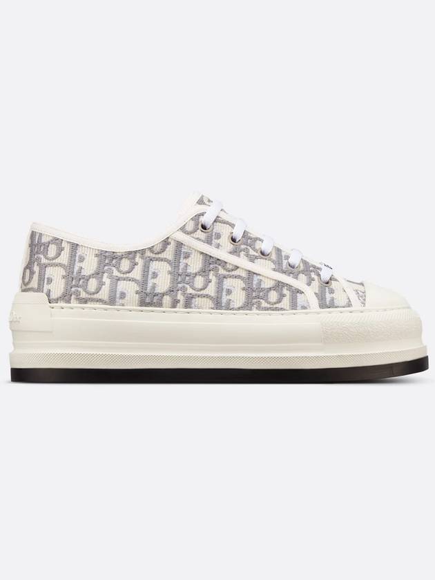 Walk'n' Platform Oblique Embroidered Low Top Sneakers Grey - DIOR - BALAAN 2