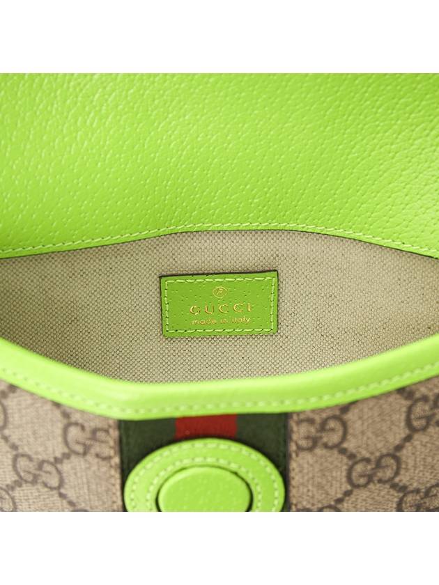 Ophidia Web GG Supreme Small Canvas Belt Bag Green Beige - GUCCI - BALAAN 8