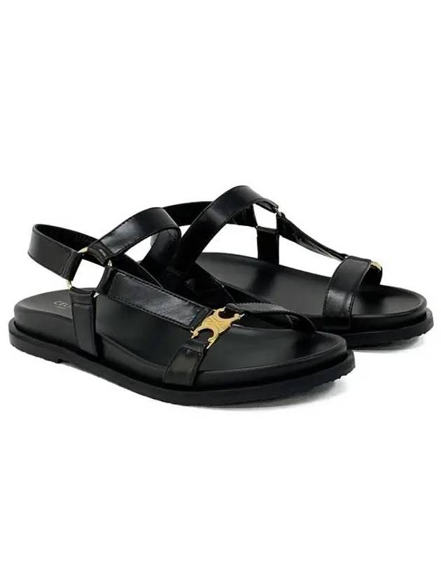 Maud Calfskin Triomphe Sandals Black - CELINE - BALAAN 4