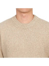 Men's Tonal Cashmere Crew Neck Sweater Champagne - AMI - BALAAN 7