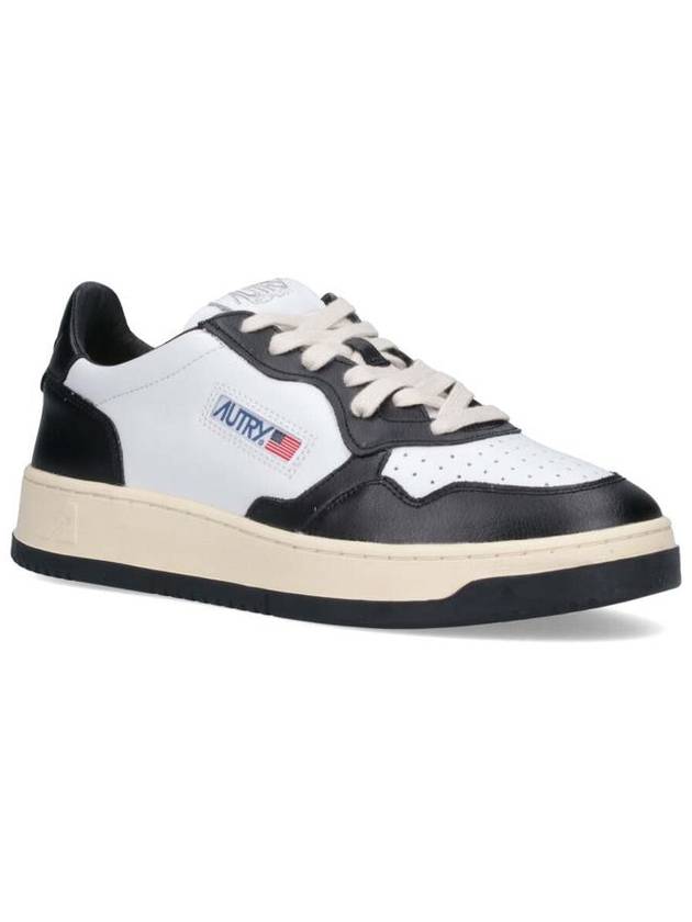 Medalist Leather Low Top Sneakers White Black - AUTRY - BALAAN 3