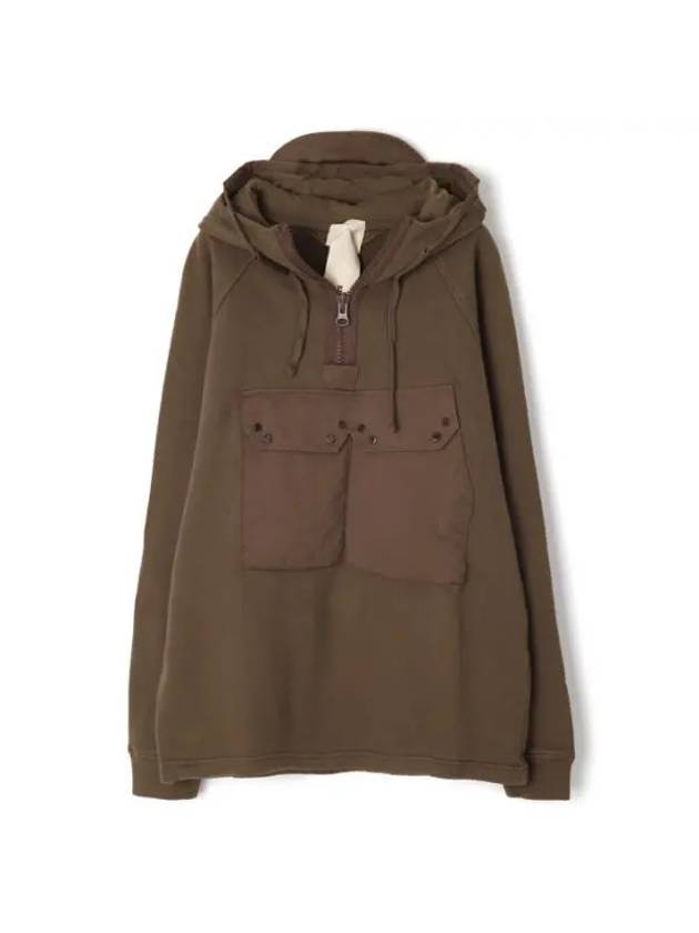 Felpa Chiusa Cappuccio Garment-Dye Hooded Anorak Brown - TEN C - BALAAN 1