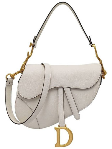 Women s M0455CBAA M030 Latte Grain Saddle Strap Shoulder Bag - DIOR - BALAAN 1