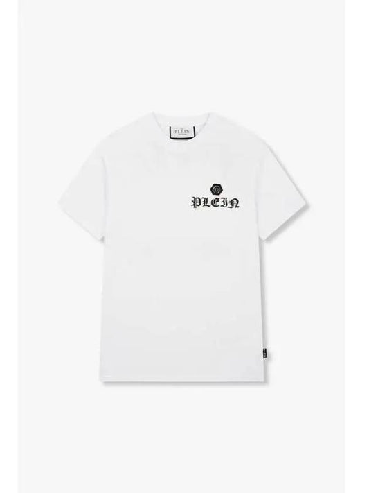 Men s Gothic Logo Crewneck T Shirt White - PHILIPP PLEIN - BALAAN 1